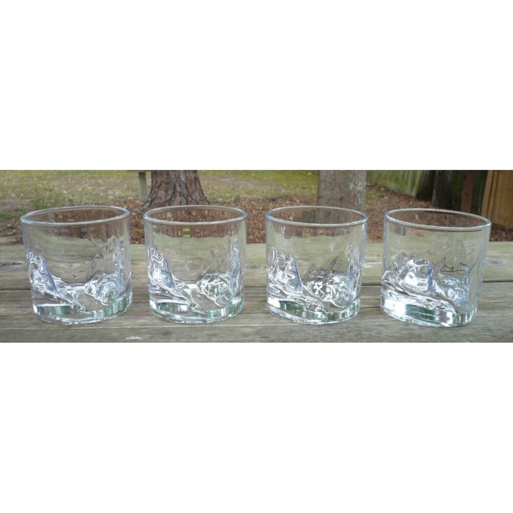 Liiton Grand Canyon 4 Whiskey Glasses 10oz Heavy Crystal Glass Old Fashioned